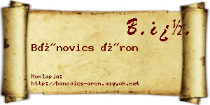 Bánovics Áron névjegykártya